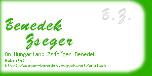 benedek zseger business card